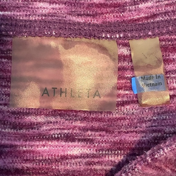 Athleta Snap Mock Neck Pullover Active Top Size Small  Maroon Winter Warm - Picture 11 of 12